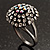 Clear Crystal Cocktail Ring (Antique Silver Tone) - view 3