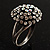 Clear Crystal Cocktail Ring (Antique Silver Tone) - view 9