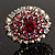 Large Oval-Shaped Crystal Cocktail Ring (Pink) - view 6