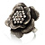 Antique Silver Crystal Rose Cocktail Ring - view 8