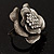 Antique Silver Crystal Rose Cocktail Ring - view 5