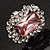 Large Victorian Diamond Delight Cocktail Ring (Silver Tone) - view 4