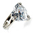Clear Crystal Heart Ring - view 8