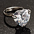 Clear Crystal Heart Ring - view 3