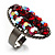 Red Crystal Oval-Shaped Cocktail Ring - view 7