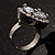 Round-Cut Clear Crystal Ring (Silver-Tone) - view 8