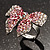 Silver-Tone Crystal Bow Ring (Pink&Clear) - view 8