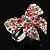 Silver-Tone Crystal Bow Ring (Pink&Clear) - view 2