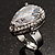 Pear-Cut Clear Crystal Ring (Silver-Tone) - view 6