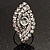 Dazzling Crystal Cocktail Ring (Clear&Silver) - view 9