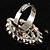 Rhodium Plated Iridescent AB Crystal Cocktail Ring - view 6