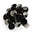 Jet Black Crystal Cluster Ring (Silver Tone) - view 3