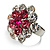 Clear And Pink Crystal Cluster Ring - view 7