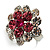 Clear And Pink Crystal Cluster Ring - view 2
