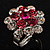 Clear And Pink Crystal Cluster Ring - view 4