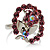 Crystal Butterfly And Flower Ring (Silver&Pink) - view 7