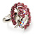 Crystal Butterfly And Flower Ring (Silver&Pink) - view 8