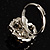 Crystal Butterfly And Flower Ring (Silver&Pink) - view 6