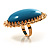 Oversized Oval Shaped Turquoise Style Cocktail Ring (Gold Tone) - view 2