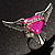 Vintage Pink Heart And Wings Cocktail Ring (Antique Silver) - view 2