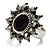 Jet-Black Crystal Fancy Ring