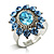 Blue Crystal Fancy Ring - view 3