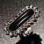 Black Crystal Oval Cocktail Ring (Silver Tone) - view 7