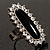 Black Crystal Oval Cocktail Ring (Silver Tone) - view 2