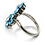 Sky Blue Crystal Flower Ring - view 5
