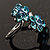 Sky Blue Crystal Flower Ring - view 8