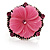 Antique Silver Pink Flower Ring - view 9