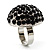 Silver-Tone Crystal Dome Shape Cocktail Ring (Jet-Black) - view 2