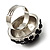 Silver-Tone Crystal Dome Shape Cocktail Ring (Jet-Black) - view 6