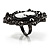Large Filigree Crystal Cameo Cocktail Ring (Black Tone) - view 6