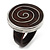 Stamp Wood With Metal Swirl Inlay Ring