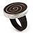 Stamp Wood With Metal Swirl Inlay Ring - view 2