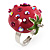 Peach Red Enamel Strawberry Ring - view 3
