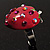 Peach Red Enamel Strawberry Ring - view 7