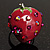 Peach Red Enamel Strawberry Ring - view 8