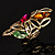 Multicolour Elongate Crystal Vintage Cocktail Ring - view 3