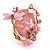 Exquisite Flower And Butterfly Cocktail Ring (Gold And Pale Pink) - view 5