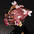 Exquisite Flower And Butterfly Cocktail Ring (Gold And Pale Pink) - view 9