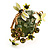 Exquisite Flower And Butterfly Cocktail Ring (Gold And Olive Green) - view 8