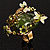 Exquisite Flower And Butterfly Cocktail Ring (Gold And Olive Green) - view 6