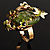 Exquisite Flower And Butterfly Cocktail Ring (Gold And Olive Green) - view 9