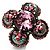 Vintage Four Petal Crystal Flower Cocktail Ring (Multicoloured) - view 4