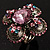 Vintage Four Petal Crystal Flower Cocktail Ring (Multicoloured) - view 9