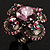Vintage Four Petal Crystal Flower Cocktail Ring (Multicoloured) - view 10