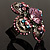 Vintage Four Petal Crystal Flower Cocktail Ring (Multicoloured) - view 8