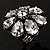 Oversized Ice Clear Crystal Flower Cocktail Ring - view 3